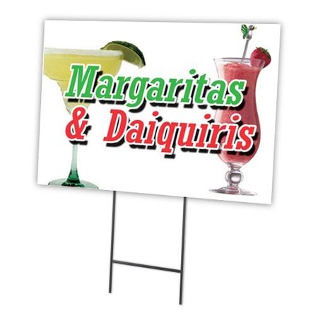 SIGNMISSION Margarita & Daiquiris Yard & Stake outdoor plastic coroplast window, C-1216-DS-Margarita & Daiquiris C-1216-DS-Margarita & Daiquiris